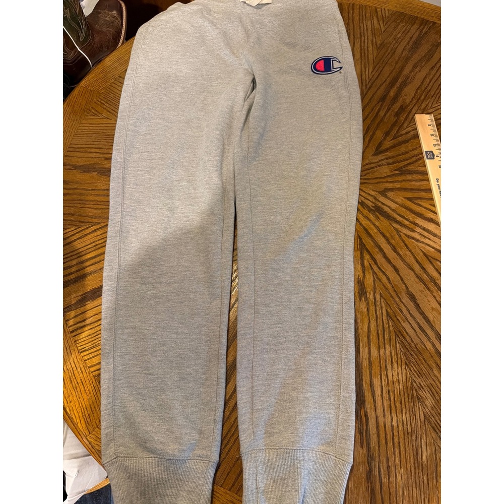 Champion Mens Heather Gray Jogger Sweatpants Size Medium Embroidered C Logo